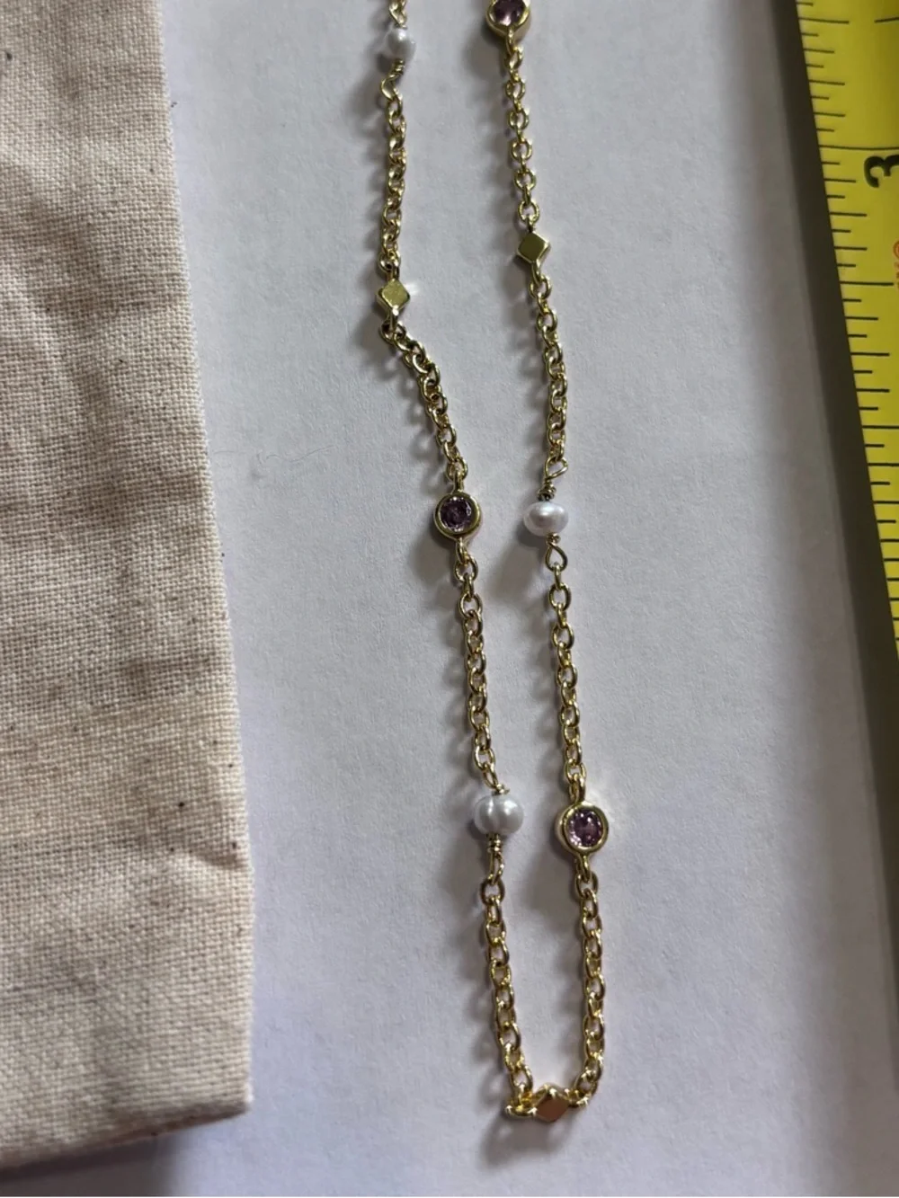 Madewell Freshwater Pearl Necklace with Bag, adjustable 15.5 - 18.5” length - Picture 7 of 7